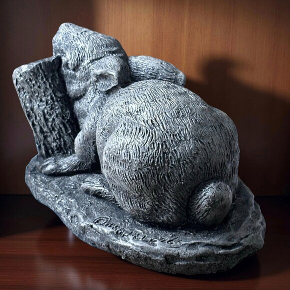 1988 United Design Gray Stone Rabbit – UCCL Cold Cast Bunny Figurine, Heavy - Picture 5 of 7